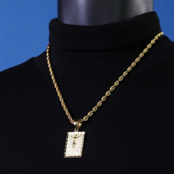 Jesus 14k Crucifix Necklace and Pendant - Picture 2 of 4